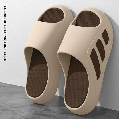 New Men Slippers Slides with a Sense High Aesthetic Value External Wear Anti Slip Thick Bottom, Beach Cool Slippers for Men