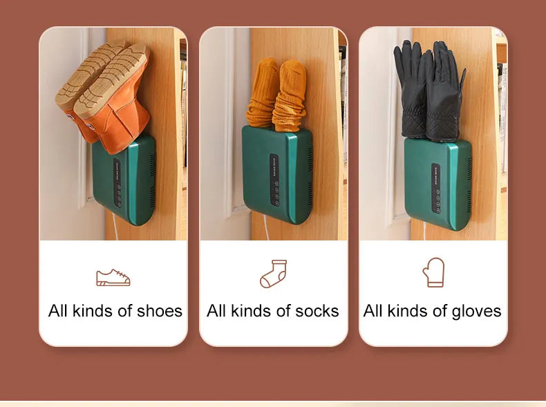 Boots Shoes Dryer Deodorizer with Heat Dehumidifier Device Foot Warmer Heater for Home Adjustable Portable Electric Shoes Dryer