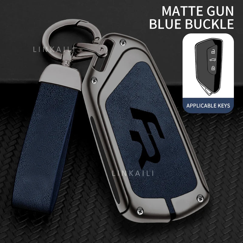 Suitable for Seat Ateca Leon FR 2 Ibiza Zinc Alloy Car Key Cover High-end Leather Car Key Case Auto Accessories