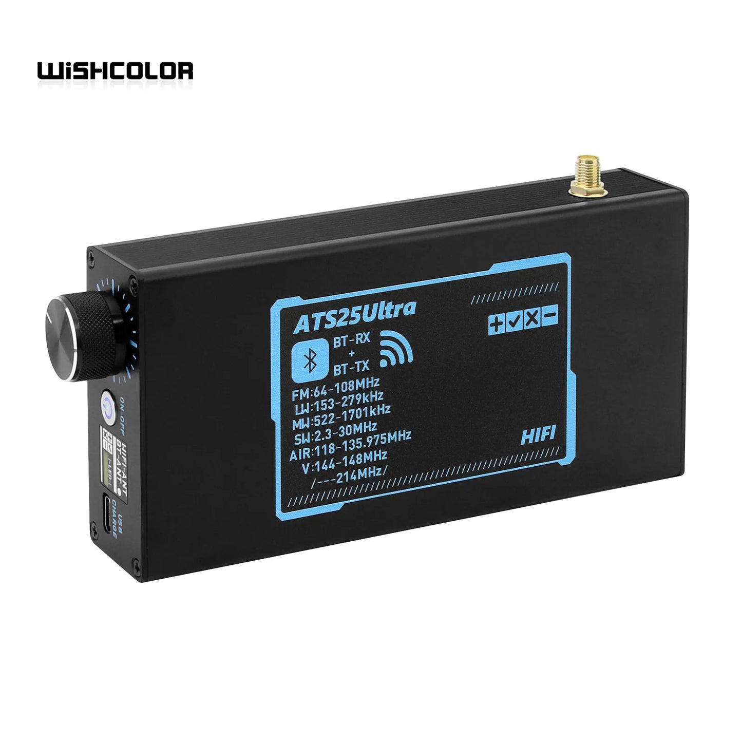 Wishcolor ATS25 ULTRA FM SW SSB MW LW AIR SDR Receiver Aviation Band Receiver Supports Bluetooth WiFi with 4-inch Touch Screen