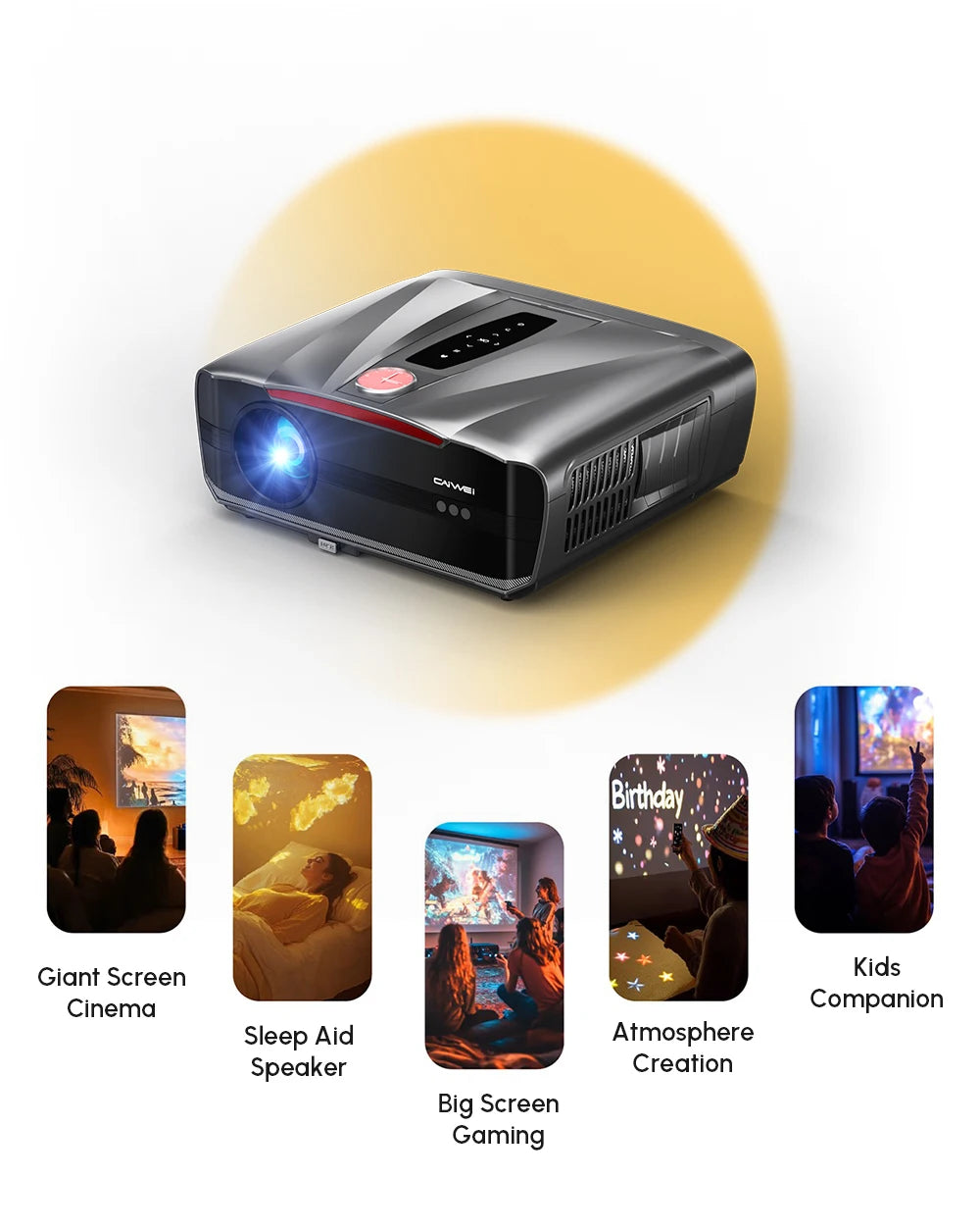 Netflix Certified 4K Smart Projector Native 1080P Dolby Audio WiFi6 Bluetooth Auto Focus Auto Keystone HDR Home Theater HDMI