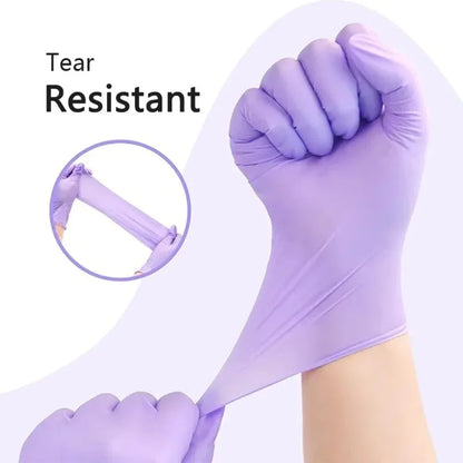 10-100pcs Disposable Purple Nitrile Gloves Latex Free Waterproof Suitable for Kitchen Food Processing Beauty Salon Work Glove