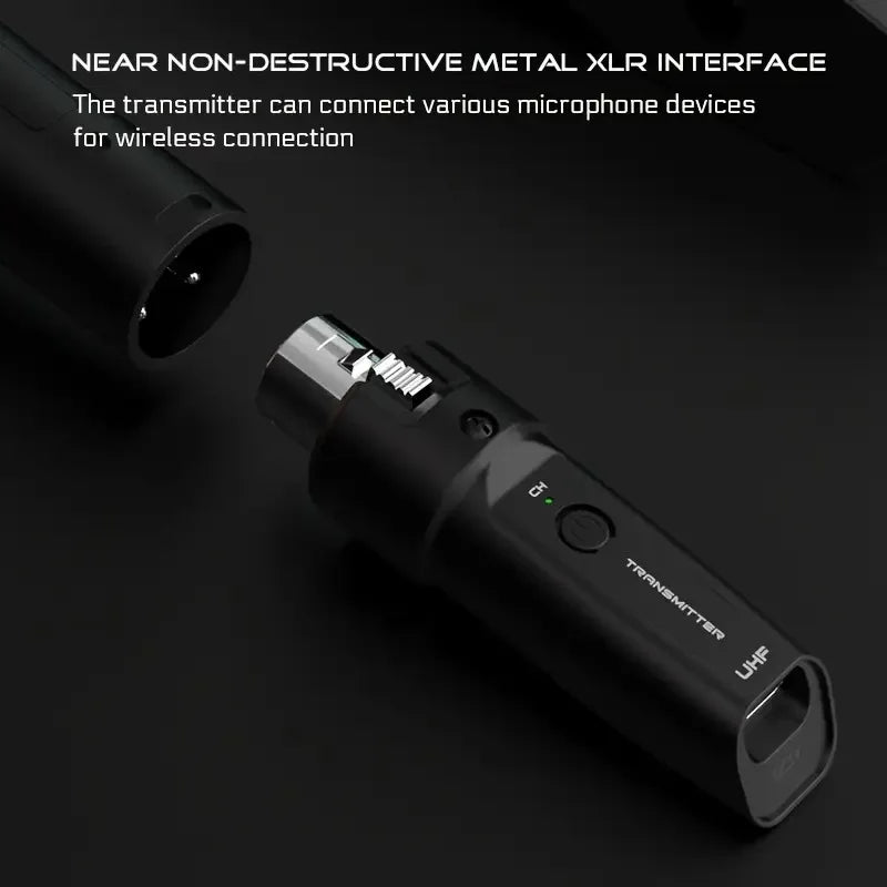 UHF Wireless Microphone System XLR Transmitter Receiver For Dynamic Mic Guitar Audio Mixer PA System