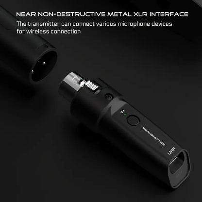 UHF Wireless Microphone System XLR Transmitter Receiver For Dynamic Mic Guitar Audio Mixer PA System