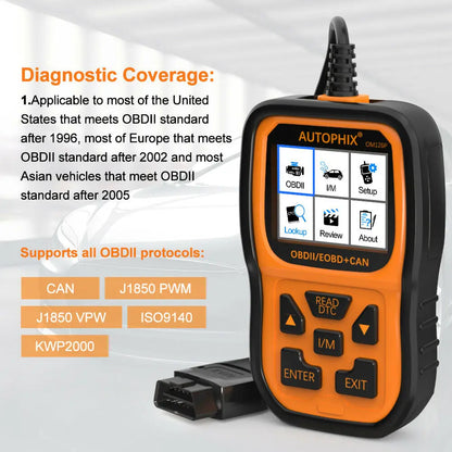 Autophix OM126P OBD2 Scanner Code Reader EOBD JOBD Universal OBD2 Car Engine Analyzer Automotive Scanner Scan Tools Free Update