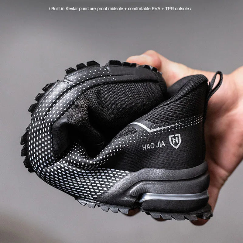 Oulylan Puncture Proof Work Safety Boots Man Breathable Work Shoes Male Men's Fashion Safety Shoes  Steel Toe Sneakers