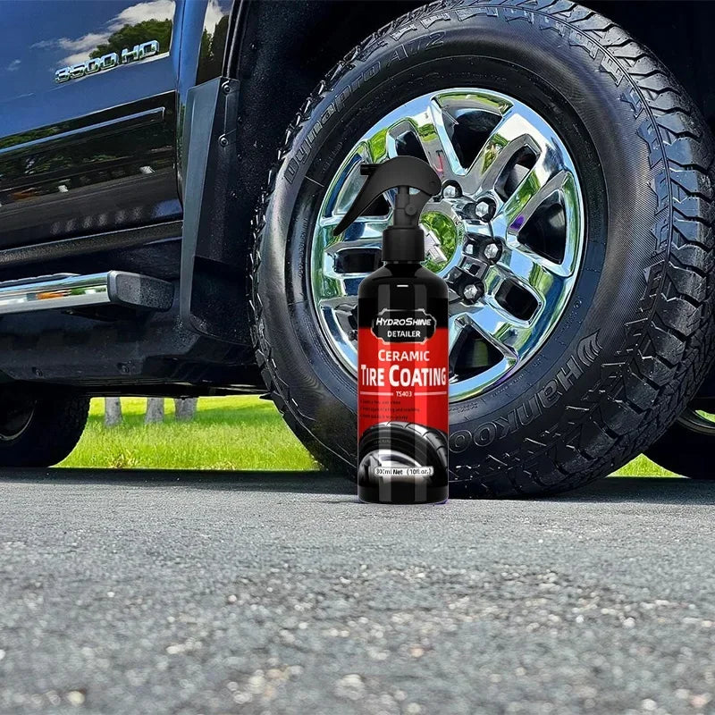 Hydroshine Ceramic Tire Coating Shine Spray Tyre Gloss Plastic Rubber Wheel Restorer  Long Lasting Hydrophobic Cleaner Seal Wax