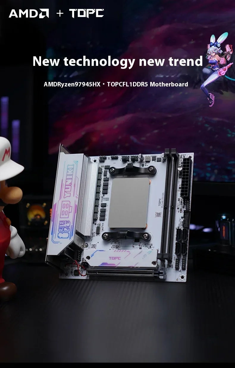 TOPC AMD R9 9955HX 7845HX/7945HX/ 8945HX/ R7 7745HX Gaming Motherboard 2*DDR5 2*M.2 2280 SSD 4*SATA3.0 WiFi6E BT5.3 Computer