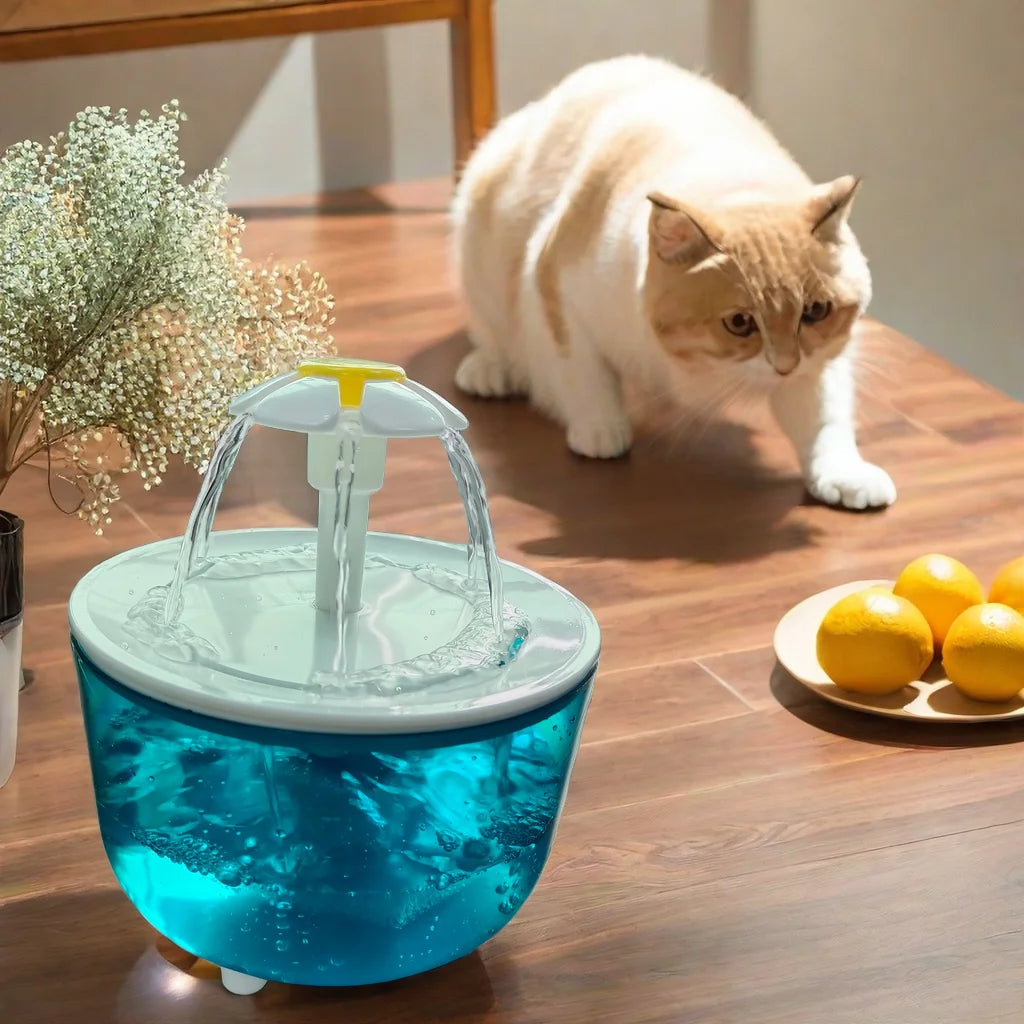 Cat Water Fountain, 1.2L Recirculating Pet Water Dispenser, USB Powered, Silent, with Filter Foam for Cats and Small Dogs