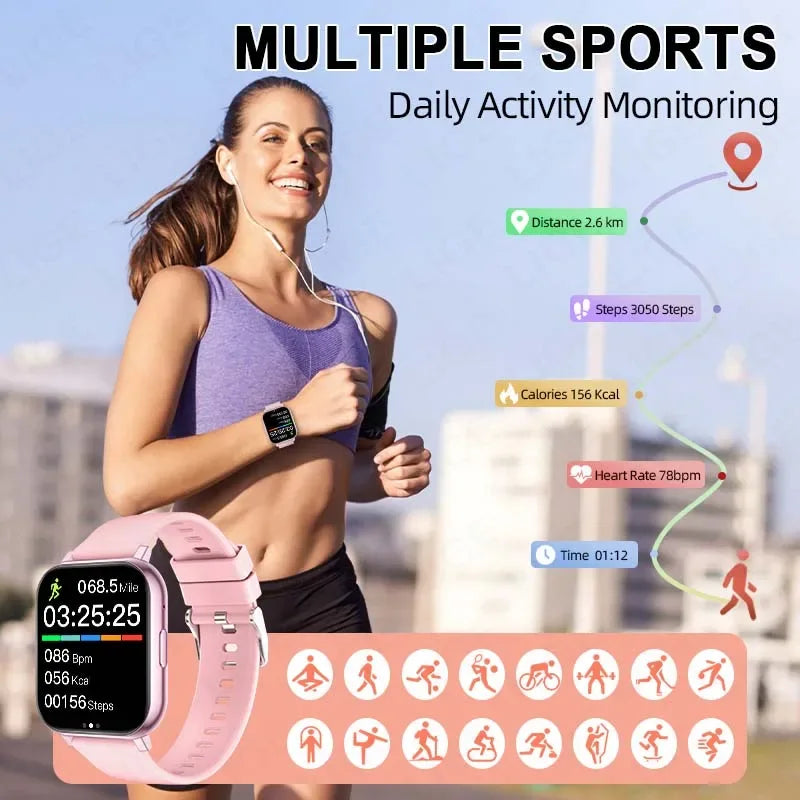 LIGE 2026 New Health Monitor 1.83" HD Screen Fitness SmartWatch Call Reminder Bluetooth Call Waterproof Smart watch Men Women