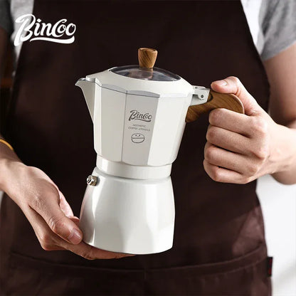 Bincoo Dual Valve Moka Pot Espresso Maker Mocha Pot Brewed Coffee Pot 220V Electric Stove Concentrated Extraction Barista Tools