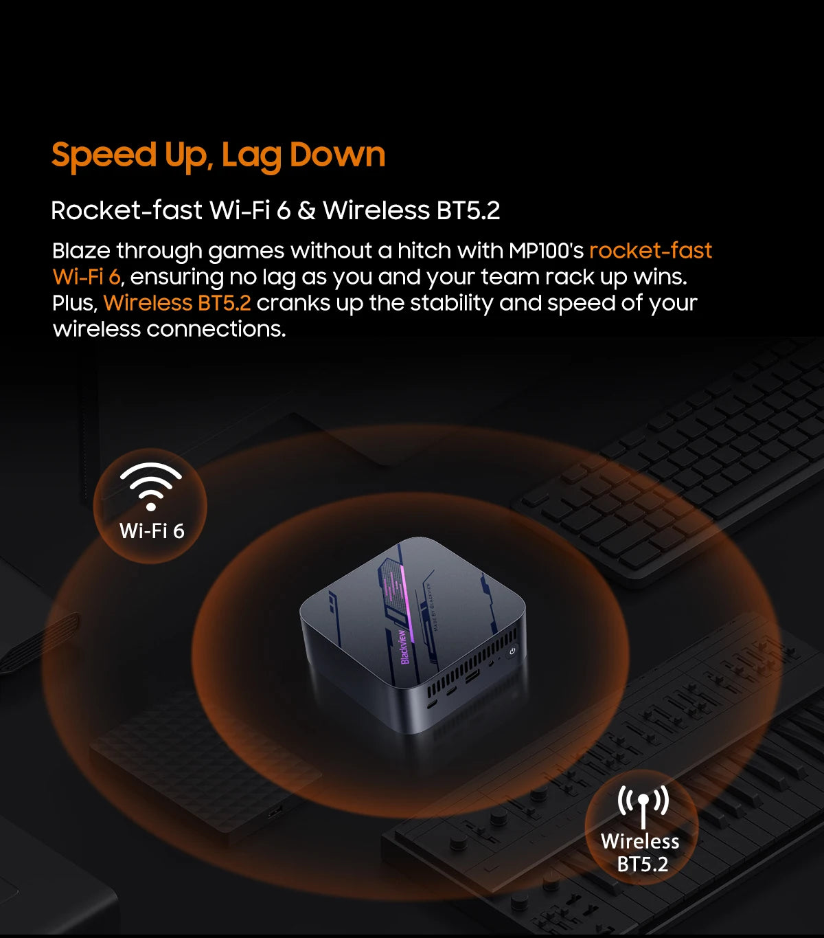 【Brand+】Blackview MP100 NEW Mini PC AMD R7 5700U/5825U  Windows 11 8-Core 16-thread 16GB DDR4 512GB/1TB SSD WiFi 6 Mini