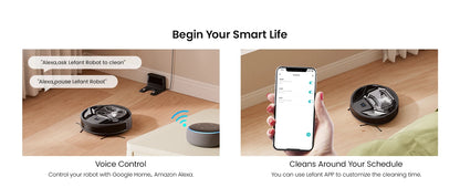 Lefant M320 cordless Robot Vacuum Cleaner and mop, 6000Pa ,210 Mins Runtime,Self-Charging,Ideal for Hard Floor, Pet Hair,Carpet