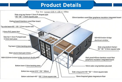 Prefabricated Container House Mobile Expand Container House Portable Small Family Modern Villa Family Waterproof Home Container