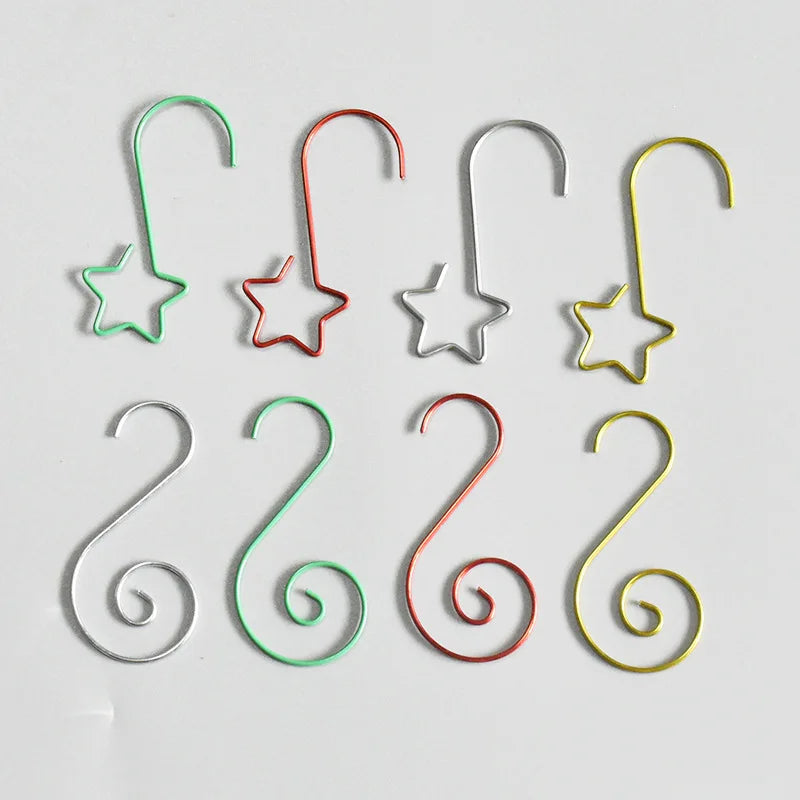20pcs/bag Christmas Ornaments Metal S-Shaped Hooks Holder Christmas Tree Ball Pendant Hanging Decorations Home Navidad New Year