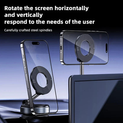 K007 Strong Magnetic Car Phone Holder Foldable Design 360° Adjustable Vacuum Mount for Car/Desk/Bathroom/Universal Use