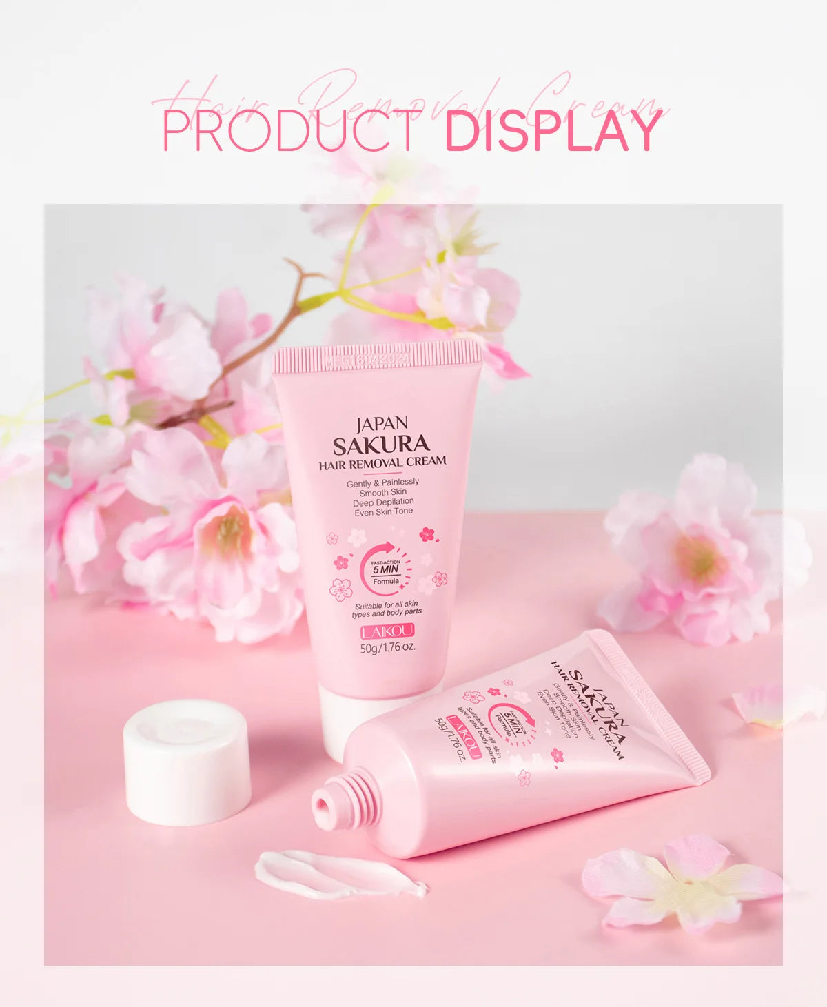 Sakura Hair Removal Cream Fast Painless Hair Growth Inhibitor Arm Armpit Legs Intimate Areas Permanent Depilatory for Men Woman