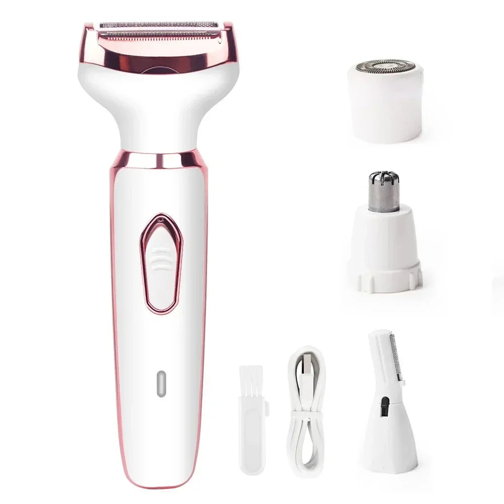 Electric Shaver For Woman Body Hair Removal Epilator Painless Cordless Trimmer Women Face Leg Bikini Razor 4 in 1 Hair Remover