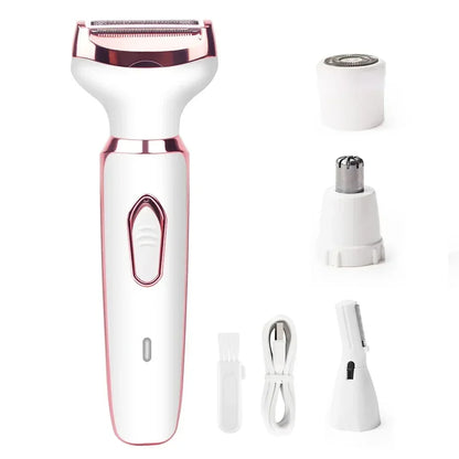 Electric Shaver For Woman Body Hair Removal Epilator Painless Cordless Trimmer Women Face Leg Bikini Razor 4 in 1 Hair Remover