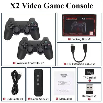 2026 New X2 Plus Game Stick 4K HD 2 4G Retro Video Game Console Wireless Controller TV Emulator PS1 N64 DC
