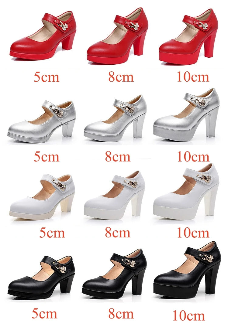 5 8 10cm Small Size 32-44 Elegant Gold Silver Wedding Shoes Women Platform Pumps 2026 Block High Heels Shoes Dress Office Model
