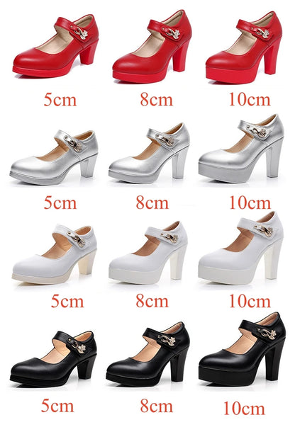 5 8 10cm Small Size 32-44 Elegant Gold Silver Wedding Shoes Women Platform Pumps 2026 Block High Heels Shoes Dress Office Model