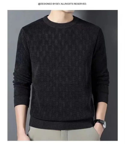 Men's 100% pure Mink Cashmere Sweater O-Neck Pullovers Knit Large Size Mink Sweater Winter Male Tops Long Sleeve Jumpers 4XL