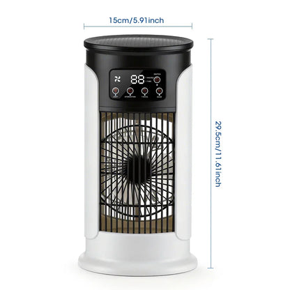 Air Conditioner Portable Desktop Air Cooler Fan with LED Night Light & Humidifier, Mini Mist Cooling Fan for Office Home