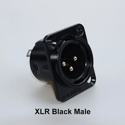 JCD XLR 3Pin Male/Female Microphone Audio Cable Plug Panel Pure Black Silver Copper Gold-Plated XLR Connector Socket
