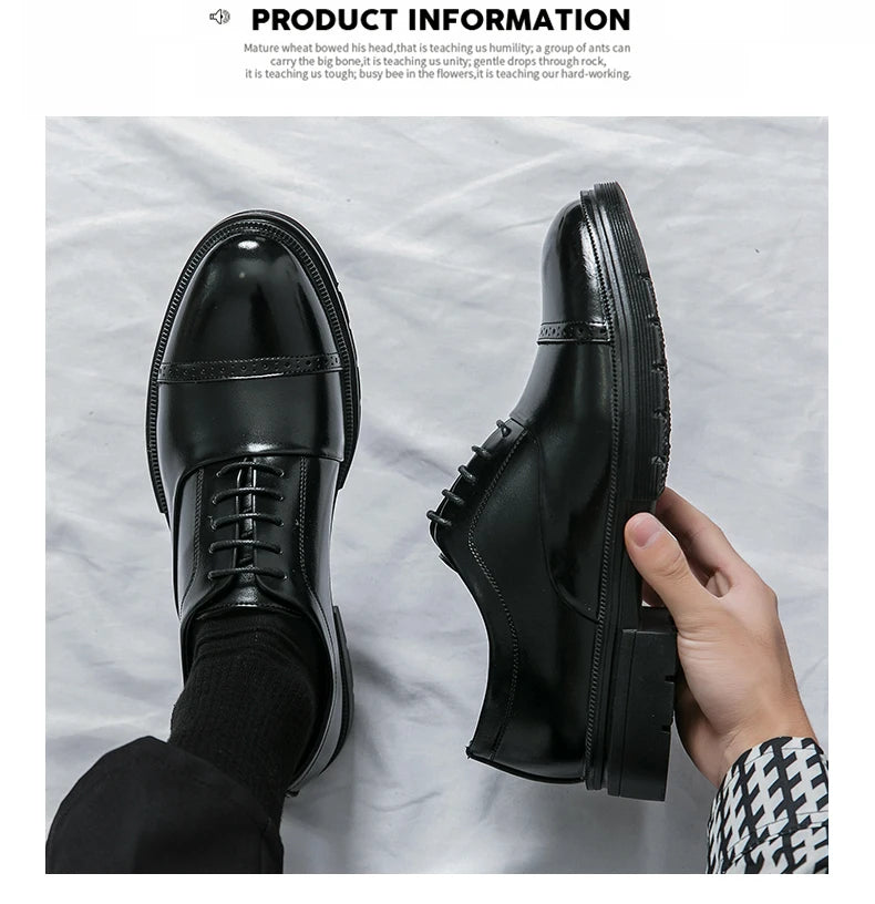 High Quality Brogues Wedding Leather Shoes Men Classic Formal Office Casual Business Shoes Man Social Oxford Men's Dress Shoes