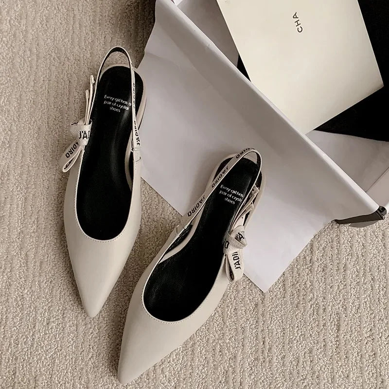 2025 New Fashionable Pointed-toe Buckle Solid Color High-heeled Sandals for Women in Spring and summer  Luxury Shoes