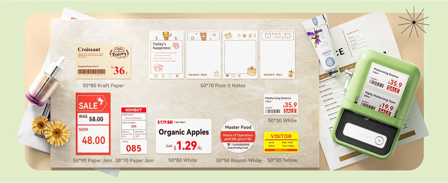 Niimbot B21 B21PRO Mini Adhesive Label Printer Wireless Portable Thermal inkless Maker Photo Barcode PriceTag Sticker 200 300dpi