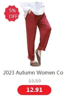 2024 Spring Women' Fashion comfortable cotton linen pants Plus size Women pleated Autumn pants with pockets 5XL 6XL pantalones