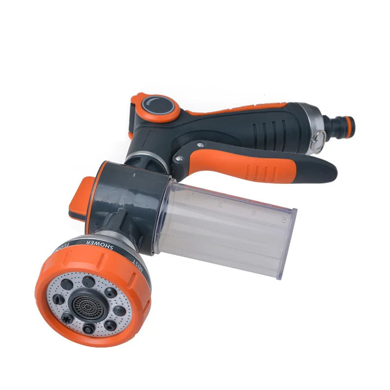 8 Function Foam Lance Water Gun High Pressure Nozzle Jet Garden Car Water Washer Sprayer With Foam Pot Cleaning Car Wash Tool