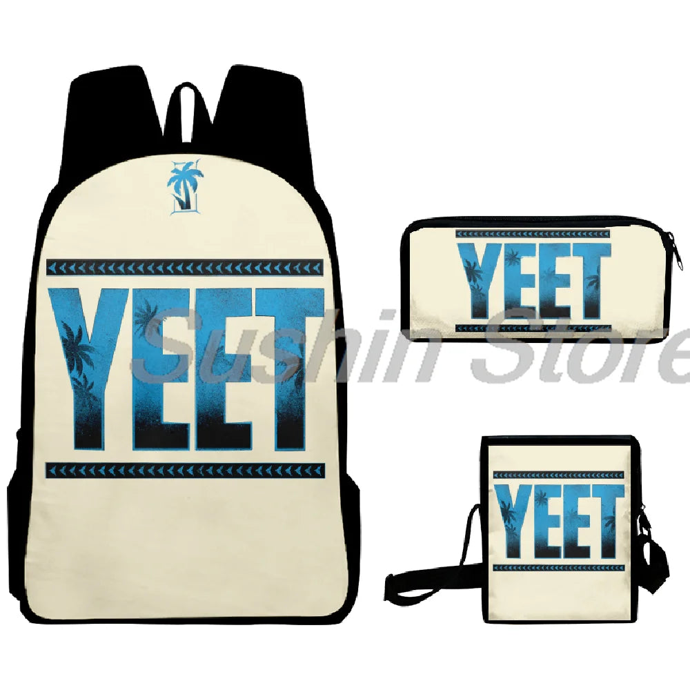 Jey Uso Yeet Merch Backpack 3pcs/set Rucksack Crossbody Bag Women Men Casual Daypack Unisex Packsack Travel Bags