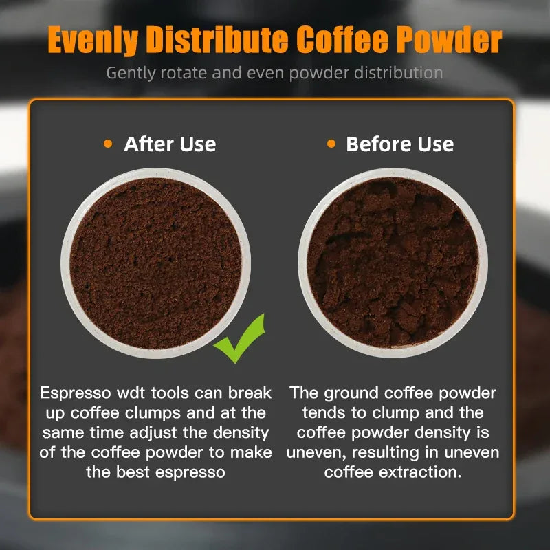 ALIKISSCAFE WDT Tools Rotary 51mm 54mm 58mm Espresso Stirrer Needle Distributor Magnetic Coffee Maker Accessories Barista Tools