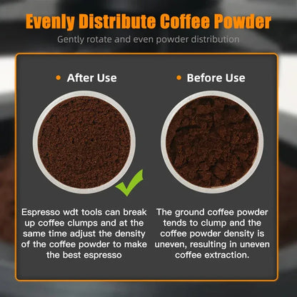 ALIKISSCAFE WDT Tools Rotary 51mm 54mm 58mm Espresso Stirrer Needle Distributor Magnetic Coffee Maker Accessories Barista Tools