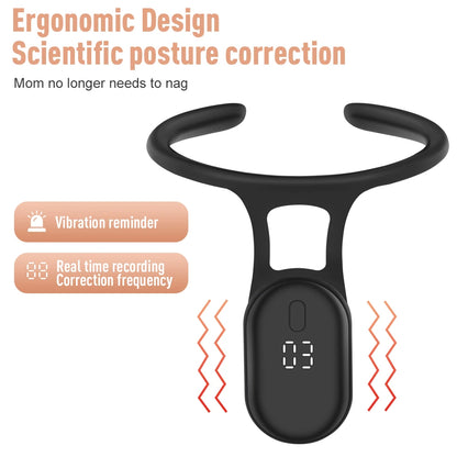 Smart Posture Reminder Device Vibration Alert Back Support Wearable Anti-Slouch Sensor for Adults Kids Office Home Daily Use