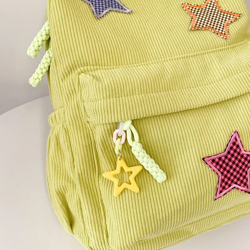 Women Schoolbag Waterproof Large Capacity School Backpack Smooth Zipper Solid Color Teens Girl Casual Daypack Bag Student Supply