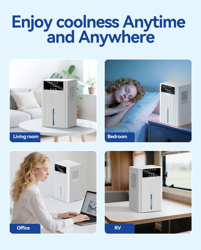 Portable Mini Dehumidifier 2.2L Water Tank for Living Room Bedroom Indoor Home Use - Efficient Air Moisture Absorber