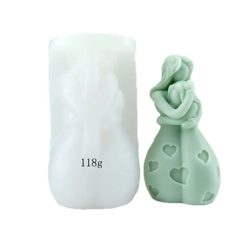 New Mother Hugging Child Candle Silicone Mold 3D Love Mother and Child Portrait Plaster Crafts Resin Soap Mold Mother's Day Gift