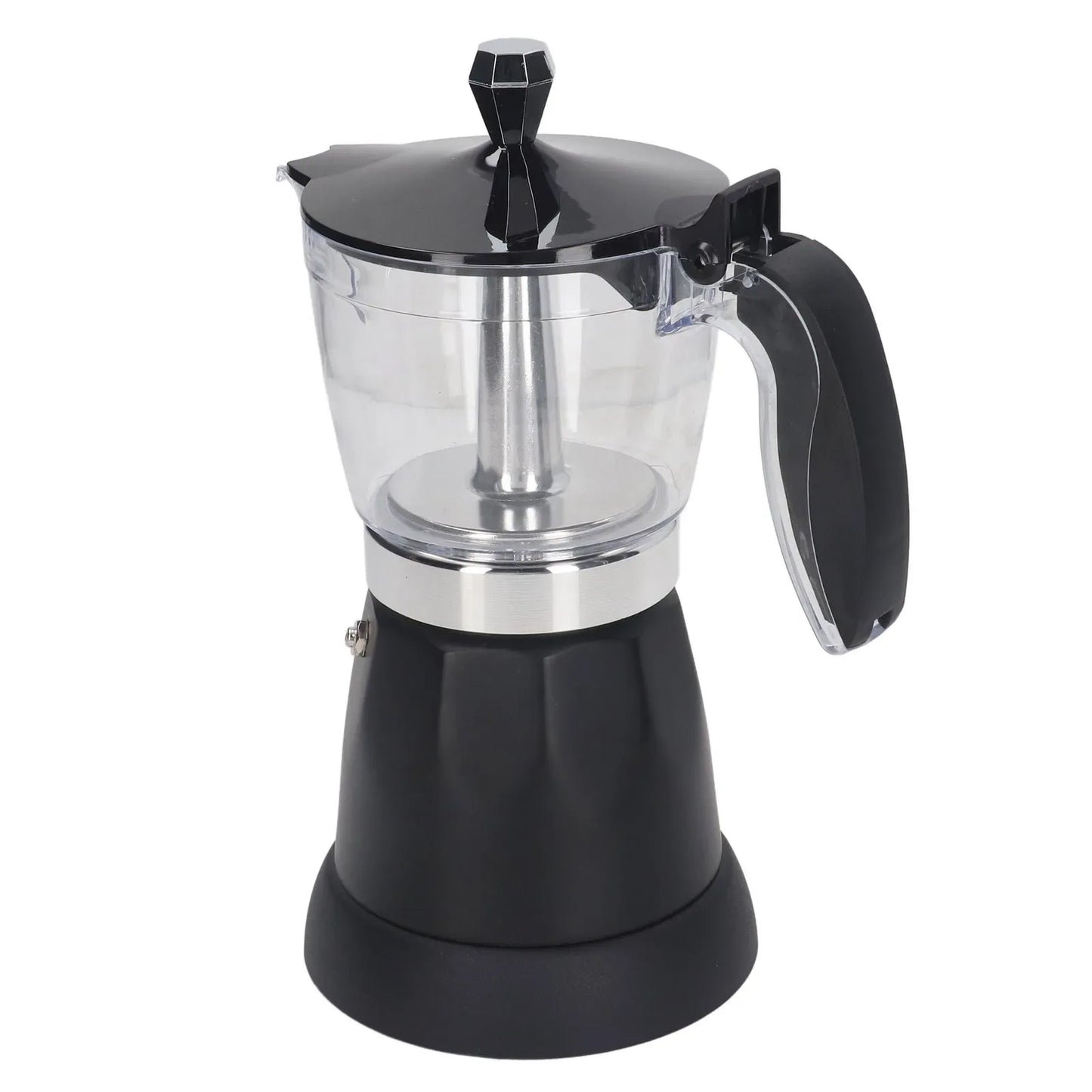 Portable 6 Cup Electric Coffee Maker Transparent Top Italian Coffee Pot Machine 300ML for Home