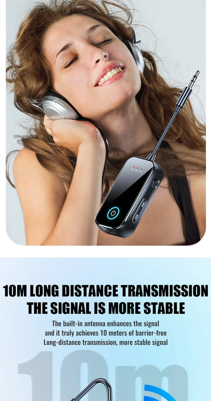2 in 1 Bluetooth 5.4 Receiver Transmitter 3.5mm AUX Jack Airplane USB Dongle Wireless Audio Adapter For TV PC Speaker Car kit