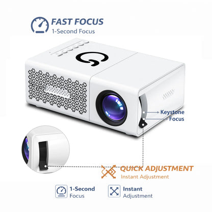 Mini Portable LED Projector | Home Theater & Outdoor Cinema Supports 4K