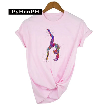 Gymnast Dancer T Shirt  Fashion Gymnast Artistic Gymnastics Printed T-shirt for Women Parent-child Clothing Oversized T Shirt