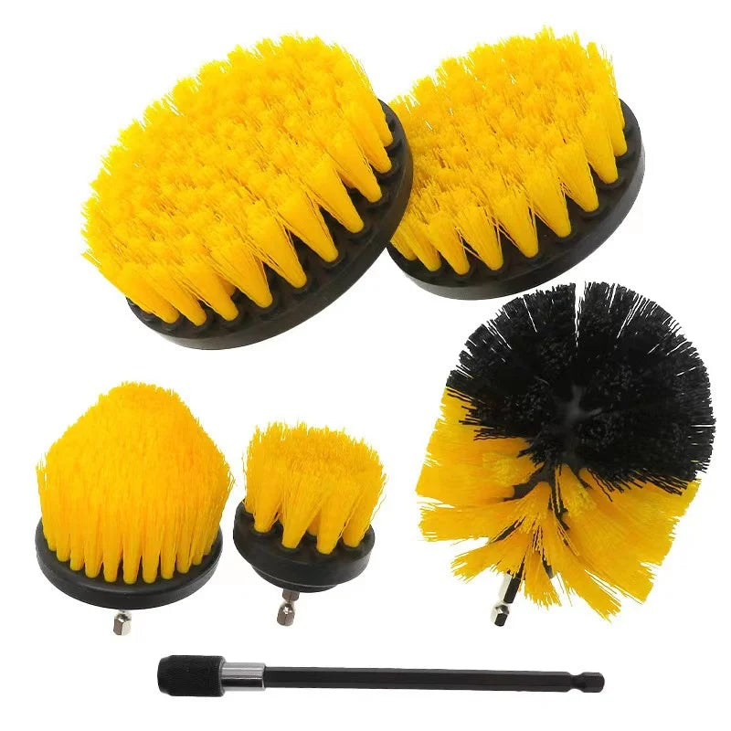 Electric Scrubber Drill Brush Kit Power Drills Scrubber Brush For Carpet Glass Car Tires Nylon Extension Pole Floor, Automotive