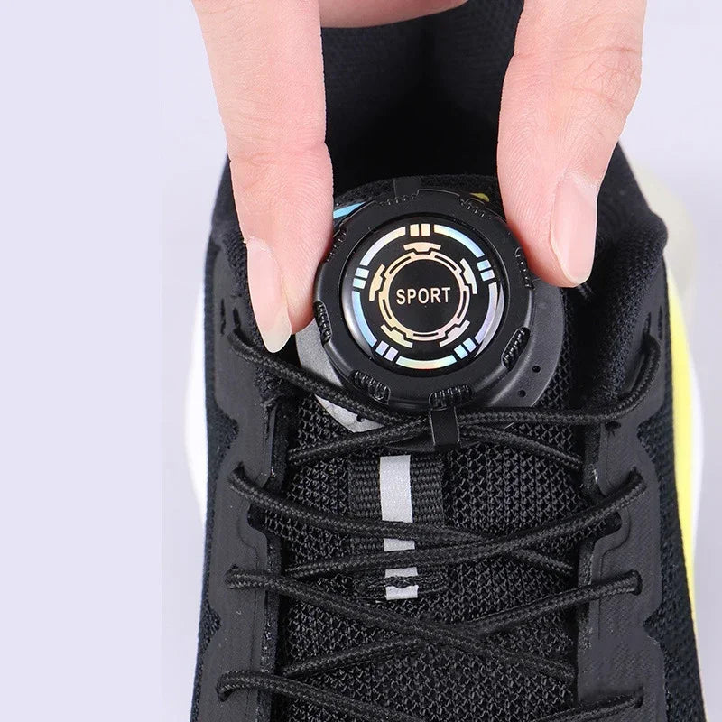 easy installation Automatic Shoelaces Without ties Black white Swivel Buckle Laces Thick Rope Sneakers Shoelace Shoe Accessories