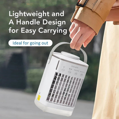 3 In 1 Portable Cooling Fan Desktop Humidifier 4 Gears Air Conditioners With Night Light Water Mist For Home Office Use