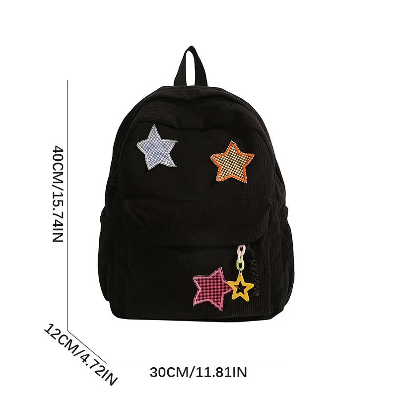 Women Schoolbag Waterproof Large Capacity School Backpack Smooth Zipper Solid Color Teens Girl Casual Daypack Bag Student Supply