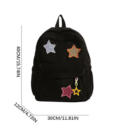 Women Schoolbag Waterproof Large Capacity School Backpack Smooth Zipper Solid Color Teens Girl Casual Daypack Bag Student Supply